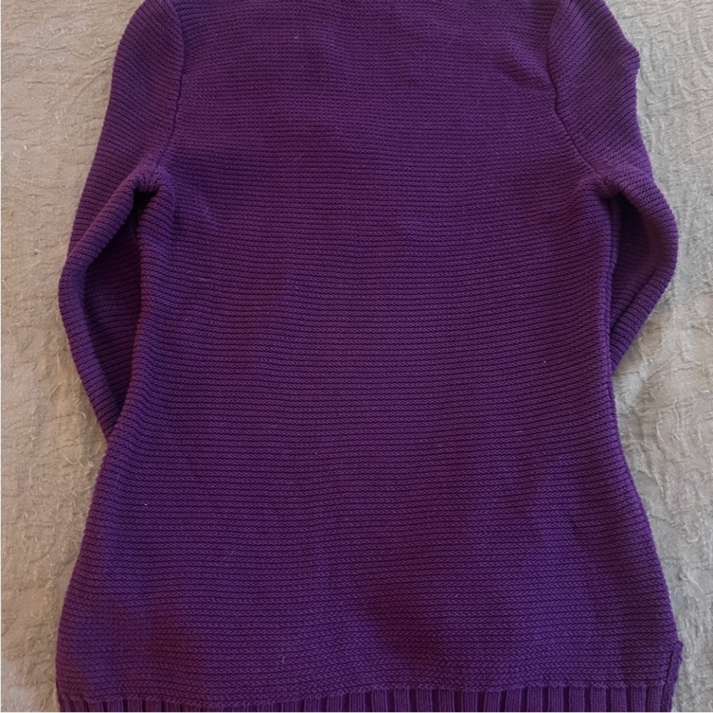 ๐ VINTAGE RALPH LAUREN Deep Purple V-Neck Sweater - Picture 4 of 4